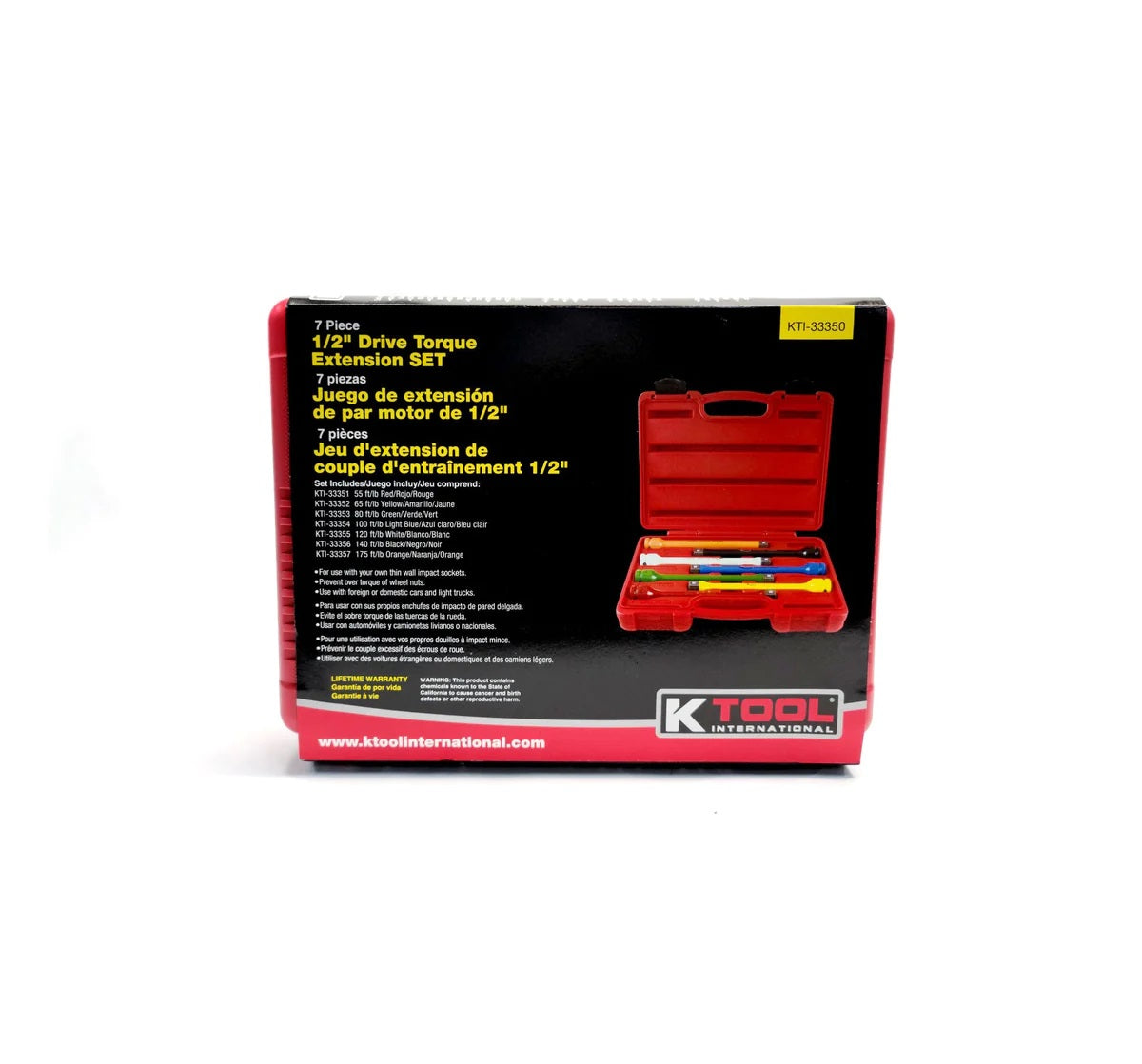 7 Piece 1/2" Drive Torque Extension Set