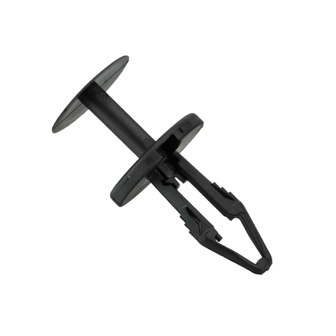 Black Nylon Ergo Tufloks Push Retainer Clips - 1/4" Hole - 22 MM Stem - 25 Pack