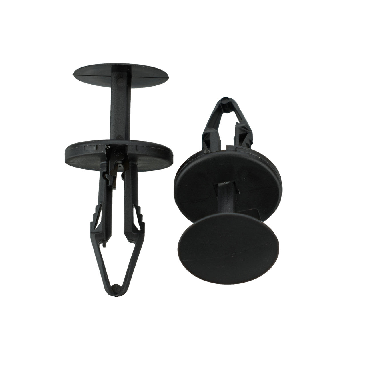 Black Nylon Ergo Tufloks Push Retainer Clips - 1/4" Hole - 22 MM Stem - 25 Pack
