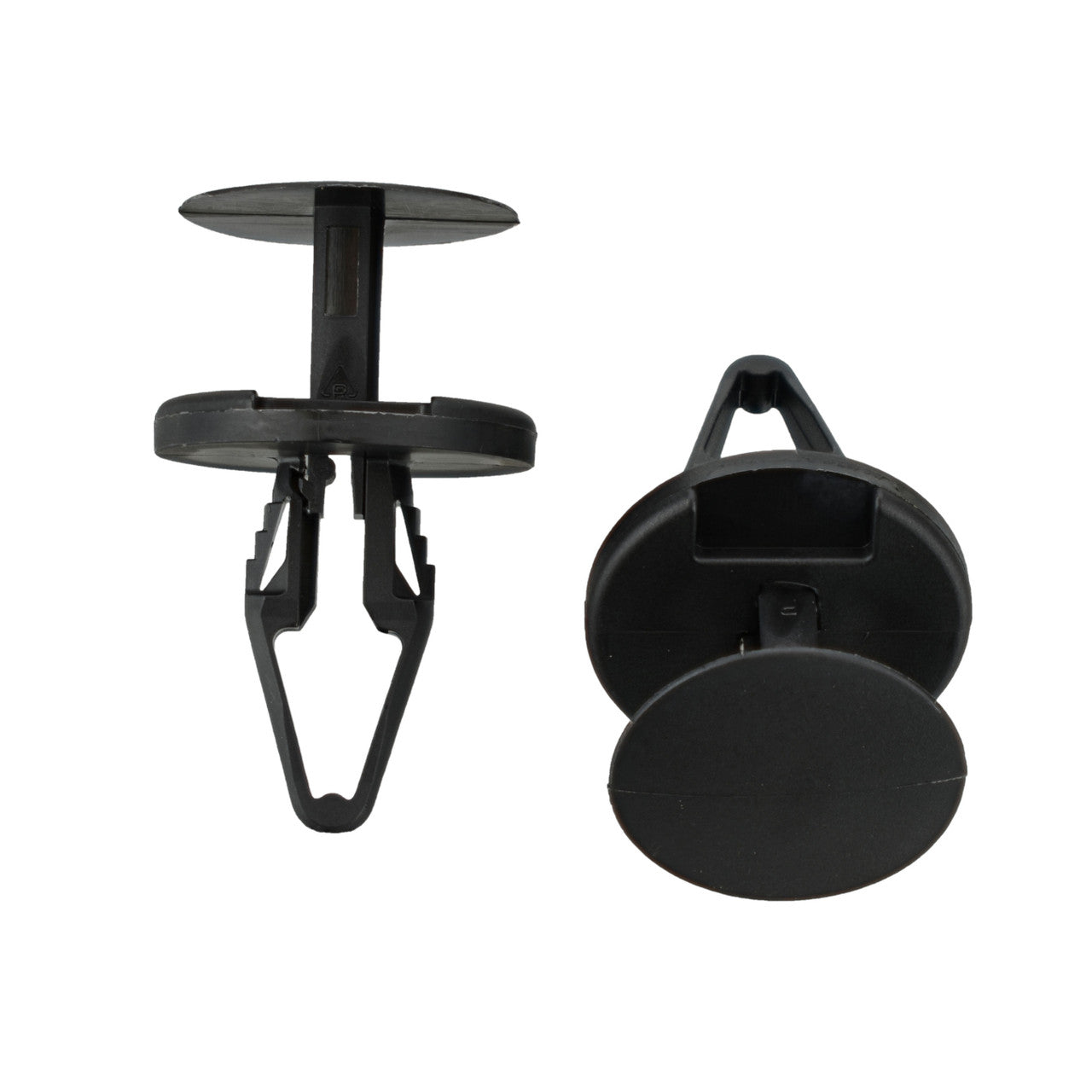 Black Nylon Ergo Tufloks Push Retainer Clips - 1/4" Hole - 17.5 MM Stem - 25 Pack