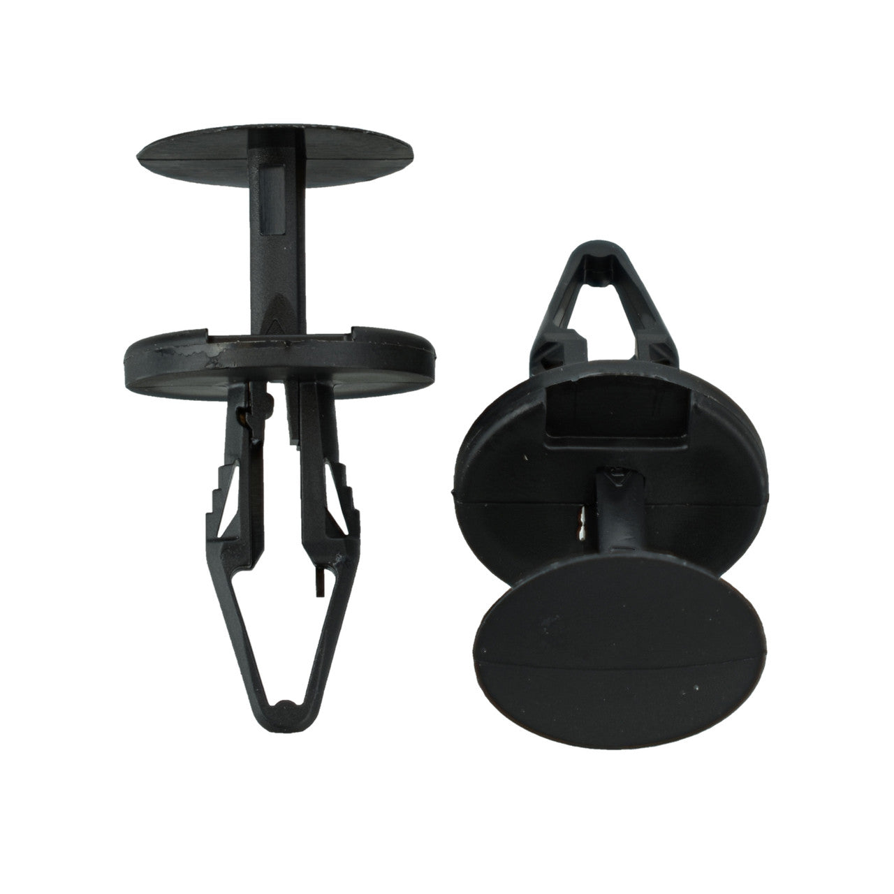 Black Nylon Ergo Tufloks Push Retainer Clips - 1/4" Hole - 20 MM Stem - 50 Pack