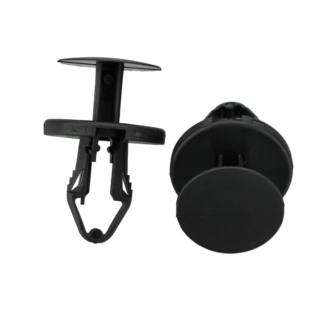 Black Nylon Ergo Tufloks Push Retainer Clips - 5/16" Hole - 16 MM Stem - 25 Pack