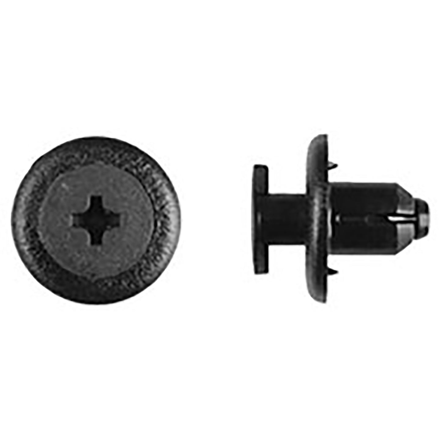 Black Nylon Fender & Front Bumper Phillips Screw Retainers - 7MM Hole 9MM Stem 15MM Flange - 15 Pack