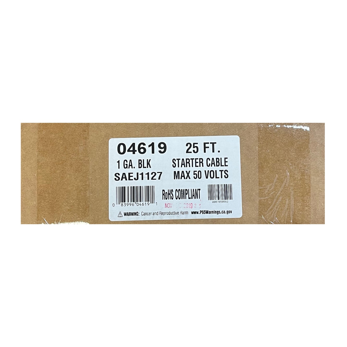 Black 1 Gauge Automotive Battery Cable - 25 FT
