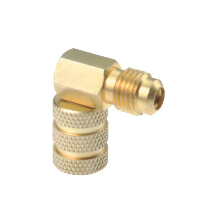R12 Adapter with Valve Core - 1/4 x 3/16, 90 Degree