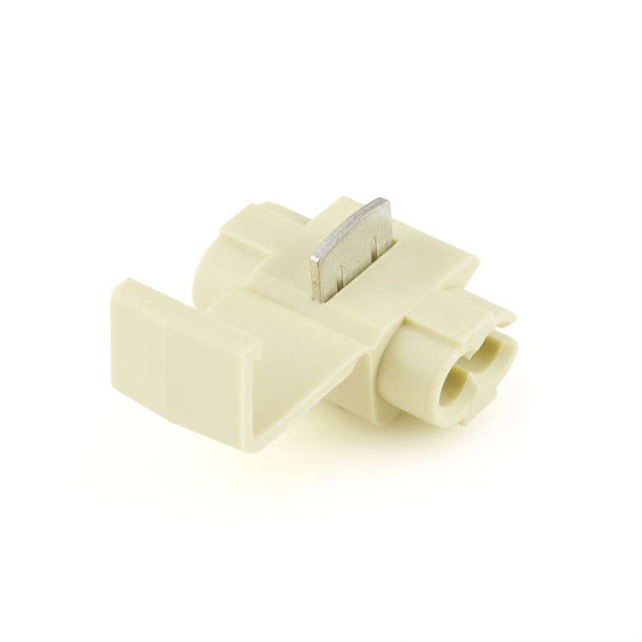 White Instant Tap Quick Splice Connector No Stop 18-14 Gauge - 100 Pack