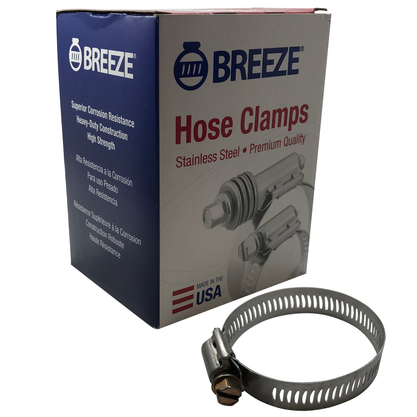 Box of 100 SAE #28 Stainless Steel 1 5/16 to 2 1/4" Worm Gear Hose Clamp 1/2 Band