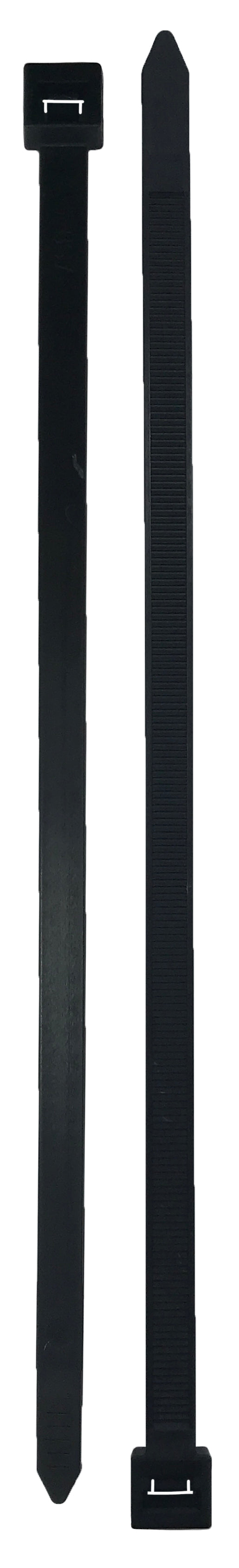 Heavy Duty Black 8" Inch Cable Ties 120 lbs - 100 Pack
