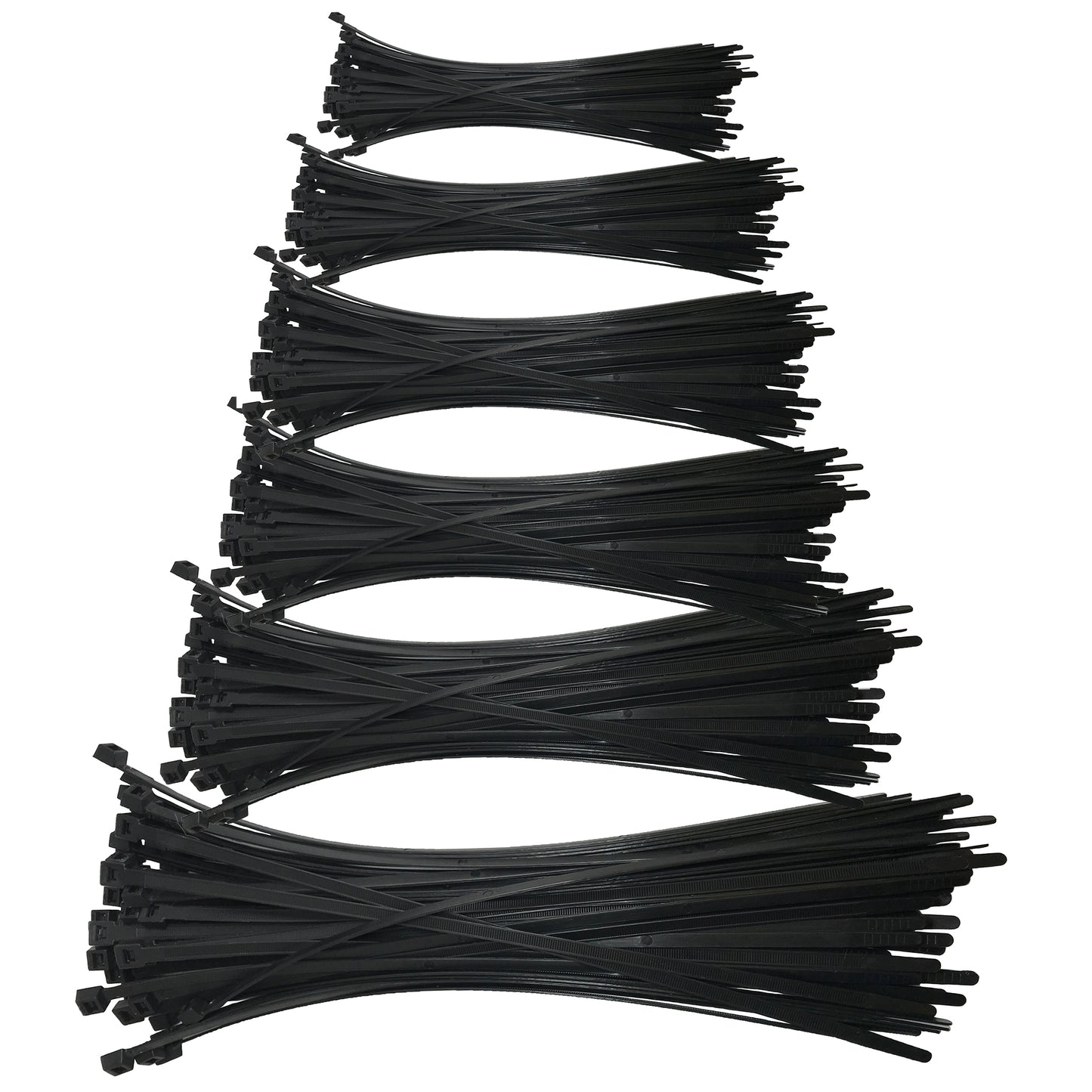 600 Piece Black Nylon 4" to 15" Inch Cable Zip Tie Assortment Ki