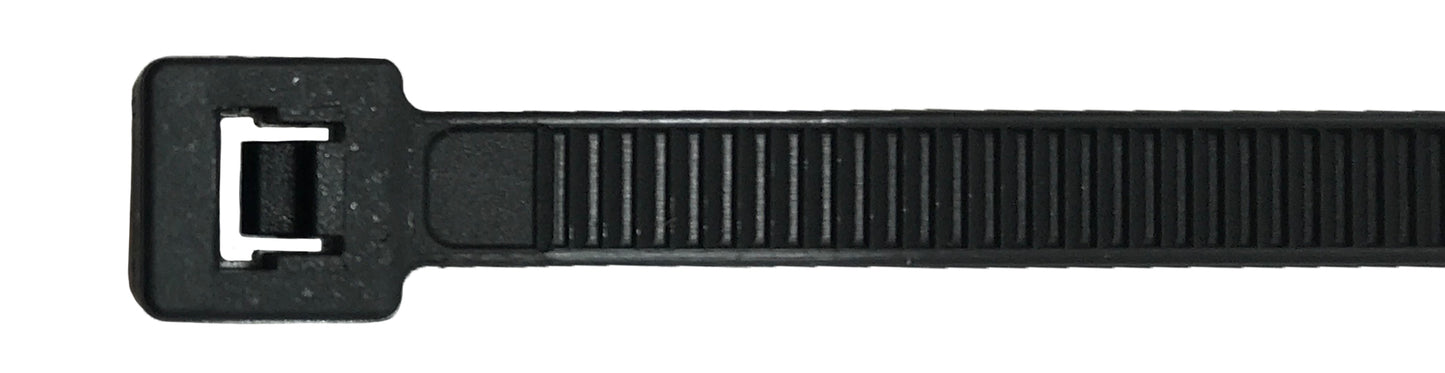 Releasable Black 7" Inch Cable Ties 50 lbs - 100 Pack