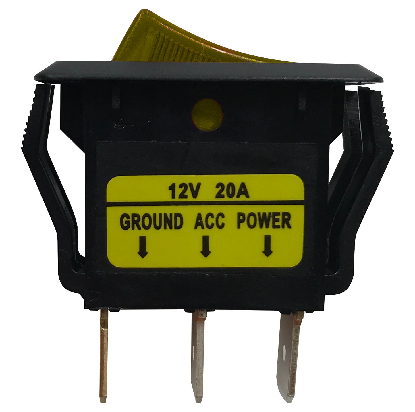 Universal Amber Illuminated Rocker Switch ON / OFF SPST - 20 Amps @ 12 Volt