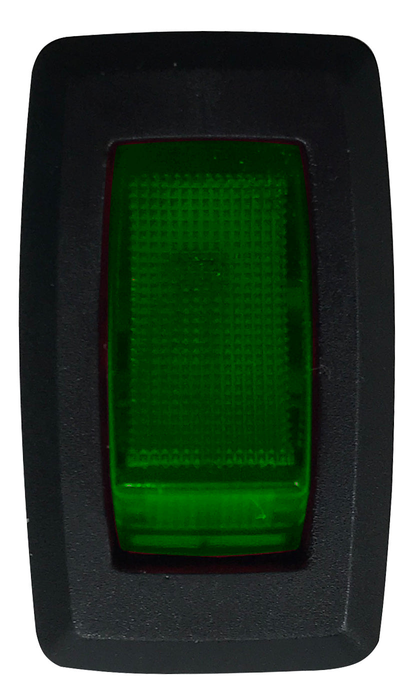 Universal Green Illuminated Rocker Switch ON / OFF SPST - 20 Amps @ 12 Volt