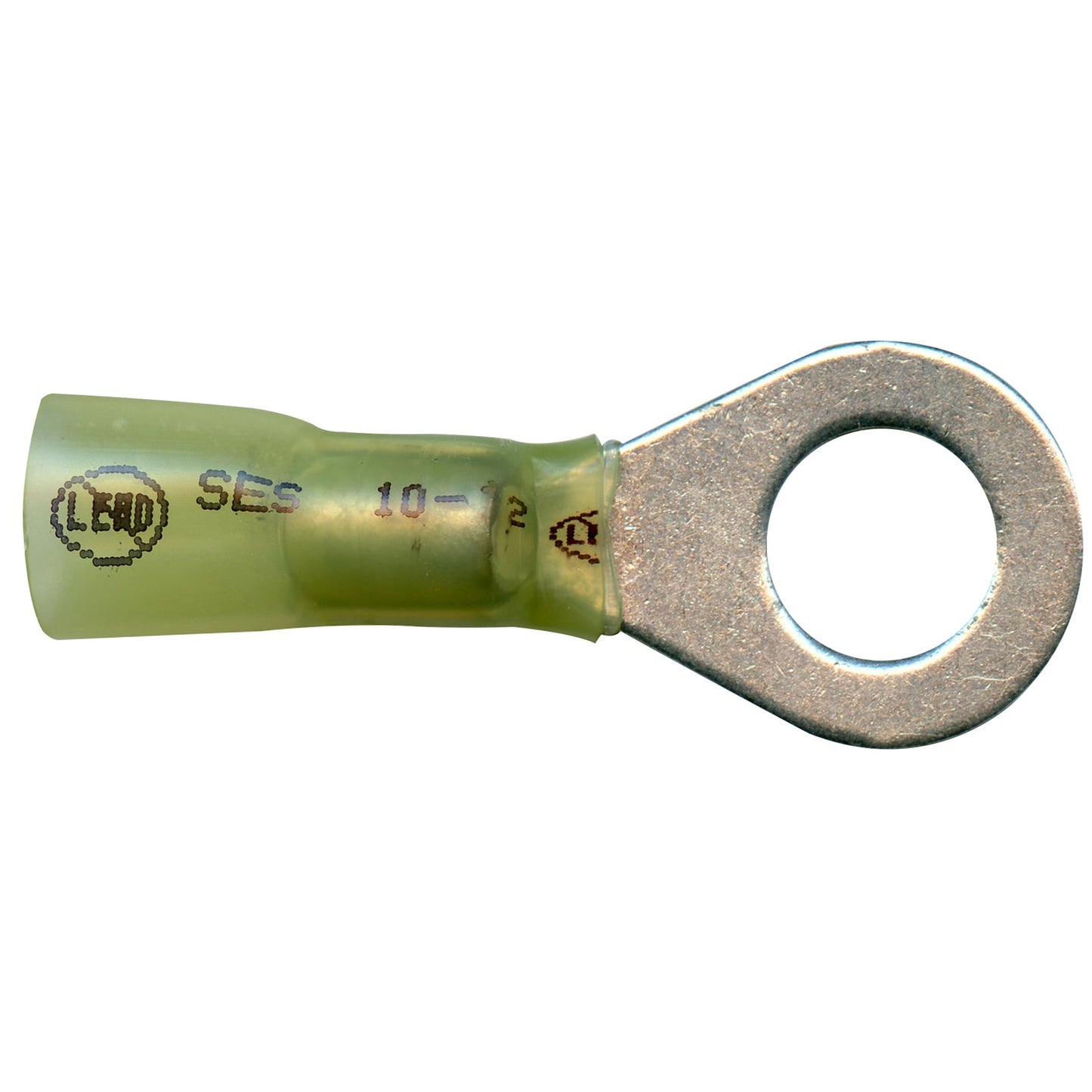 Elektralink Heat Shrink & Solder Yellow Ring Terminal 12-10 Gauge 3/8" Stud - 500 Pack