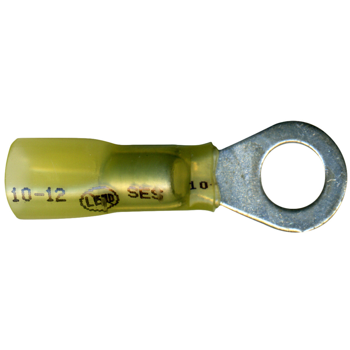 Elektralink Heat Shrink & Solder Yellow Ring Terminal 12-10 Gauge 5/16" Stud - 50 Pack