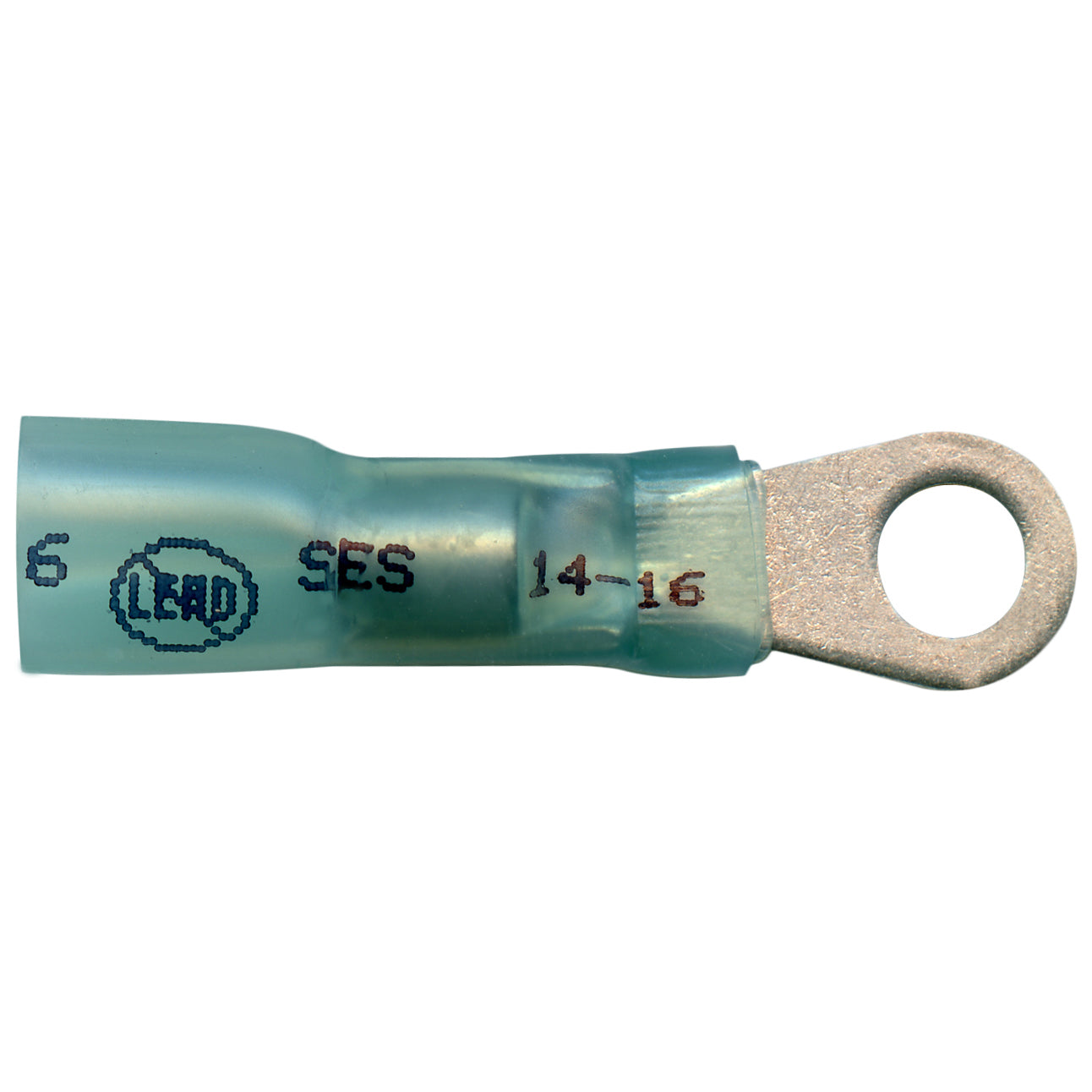 Elektralink Heat Shrink & Solder Blue Ring Terminal 16-14 Gauge #10 Stud - 10 Pack