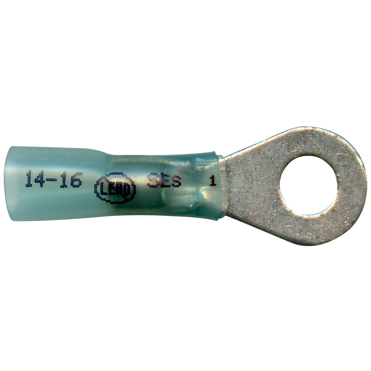 Elektralink Heat Shrink & Solder Blue Ring Terminal 16-14 Gauge 1/4" Stud - 500 Pack