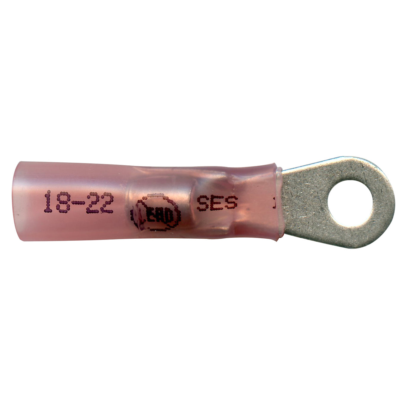 Elektralink Heat Shrink & Solder Red Ring Terminal 22-18 Gauge #8 Stud - 10 Pack