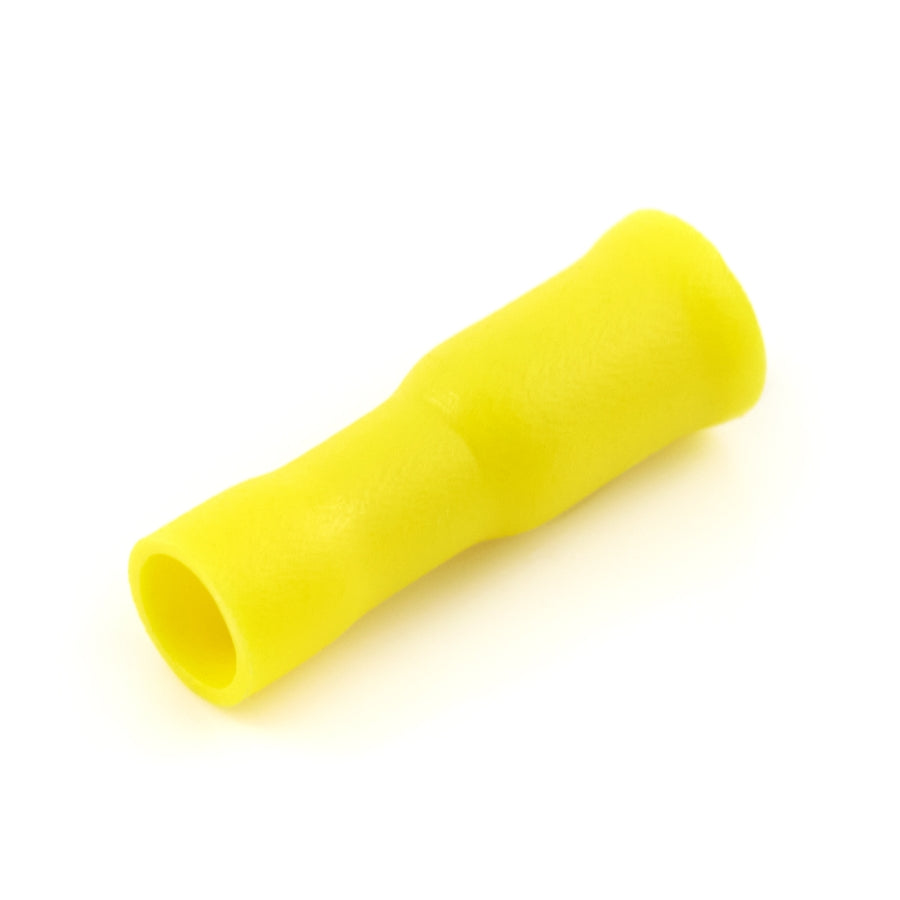 Vinyl Insulated Yellow Female Bullet Connector 12-10 Gauge .195 Tab - 100 Pack