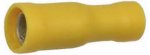 Vinyl Insulated Yellow Female Bullet Connector 12-10 Gauge .195 Tab - 100 Pack