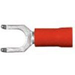 Vinyl Insulated Red Flange Spade Terminal 22-18 Gauge #10 Stud - 100 Pack