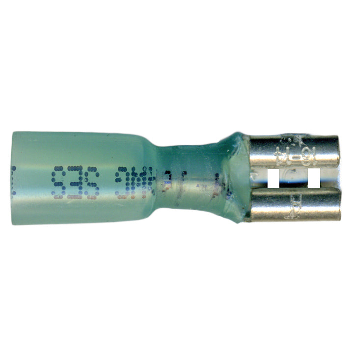 Heat Shrink & Crimp Blue Female Quick Disconnect 16-14 Gauge .250 