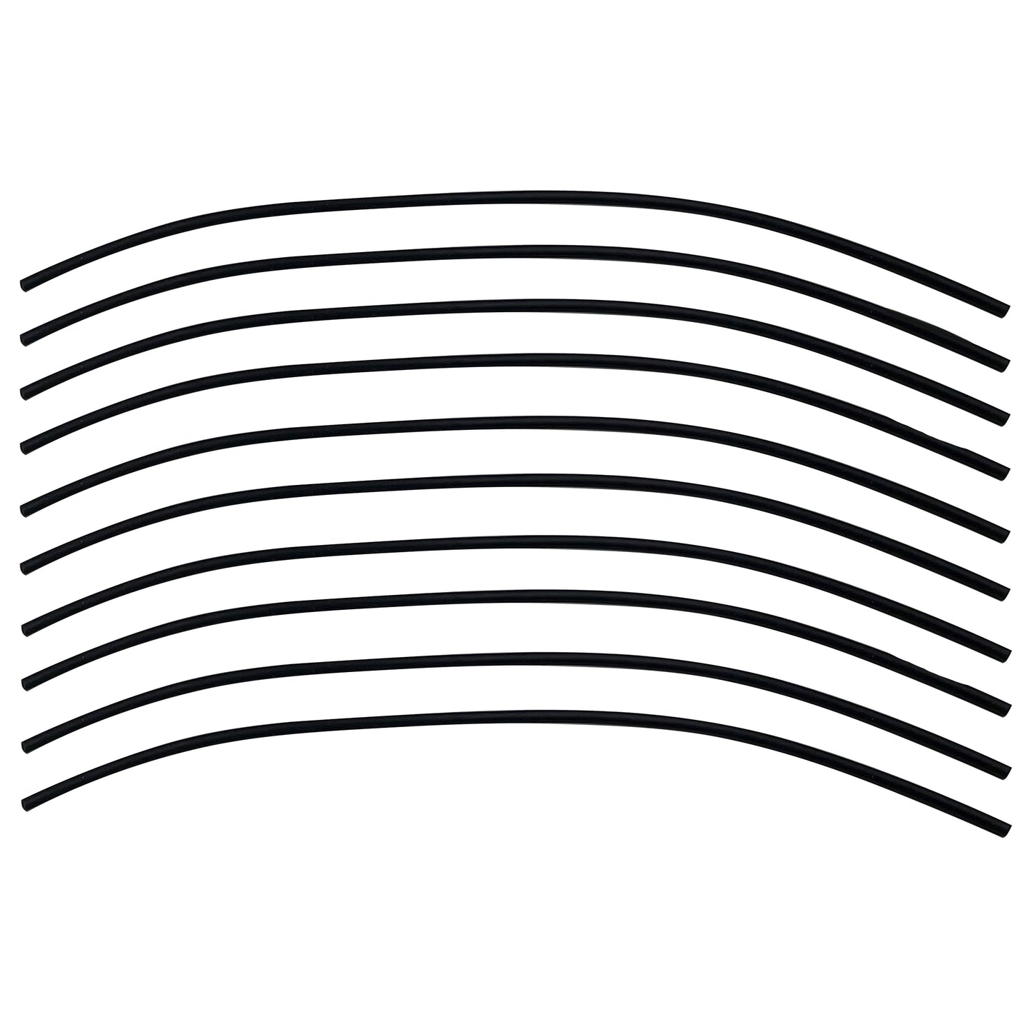 Flexible Thin Single Wall Non-Adhesive Heat Shrink Tubing 2:1 Black 3/64" ID - 12" Inch 10 Pack
