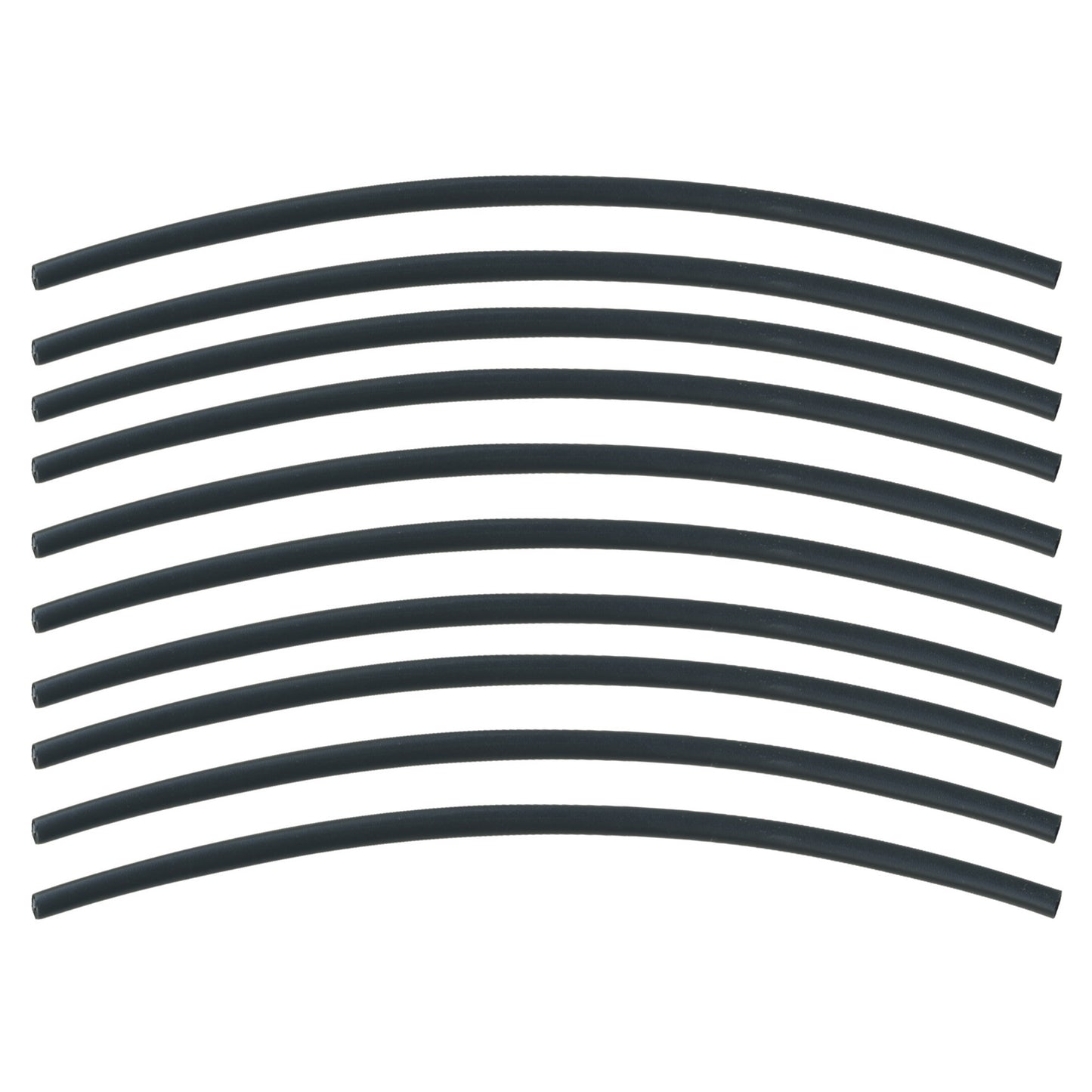 Flexible Thin Single Wall Non-Adhesive Heat Shrink Tubing 2:1 Black 1/8" ID - 12" Inch 10 Pack