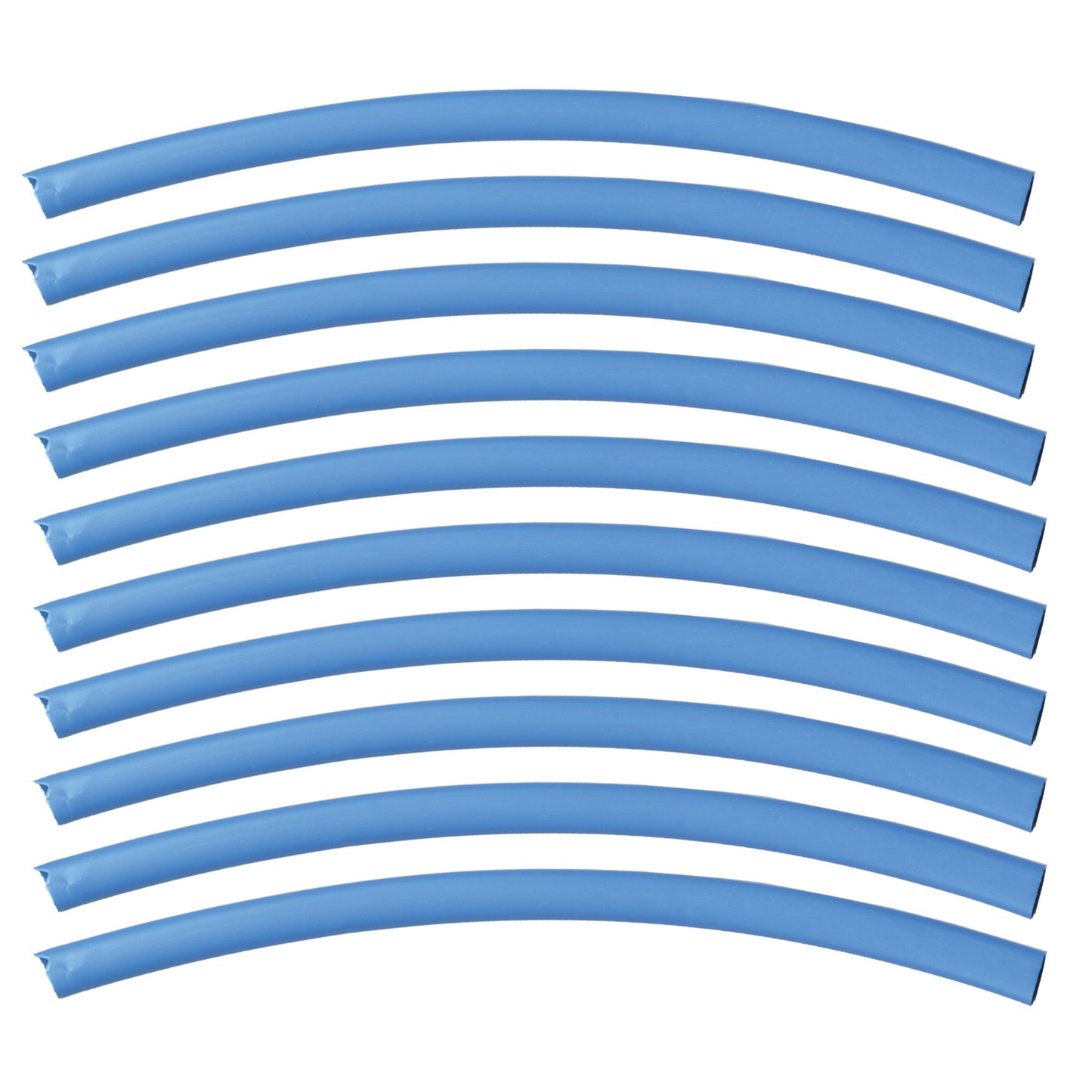 Flexible Thin Single Wall Non-Adhesive Heat Shrink Tubing 2:1 Blue 1/8" ID - 12" Inch 10 Pack