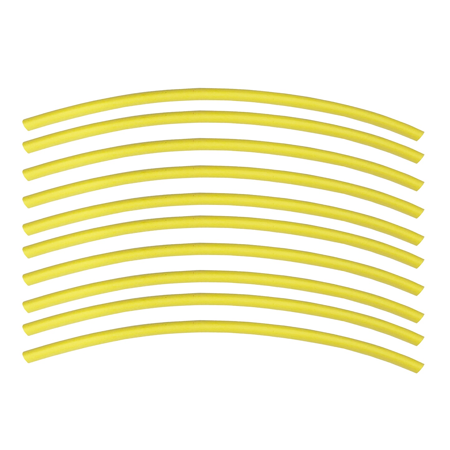 Flexible Thin Single Wall Non-Adhesive Heat Shrink Tubing 2:1 Yellow 1/8" ID - 12" Inch 10 Pack