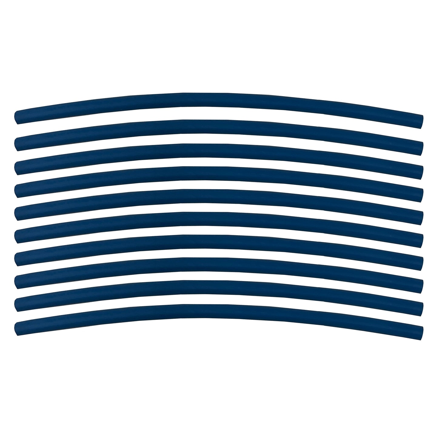 Flexible Thin Single Wall Non-Adhesive Heat Shrink Tubing 2:1 Blue 3/16" ID - 12" Inch 10 Pack