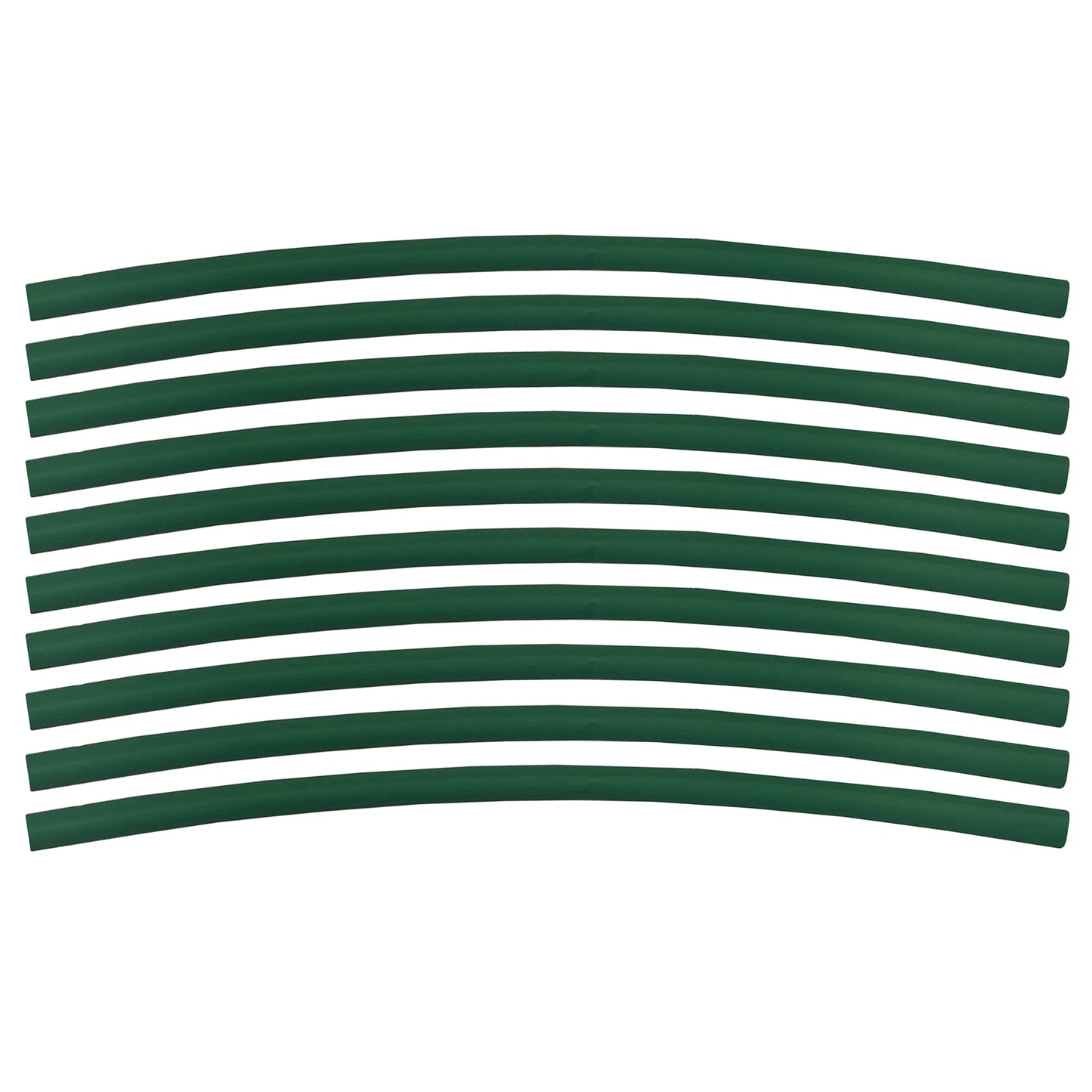 Flexible Thin Single Wall Non-Adhesive Heat Shrink Tubing 2:1 Green 3/16" ID - 12" Inch 10 Pack