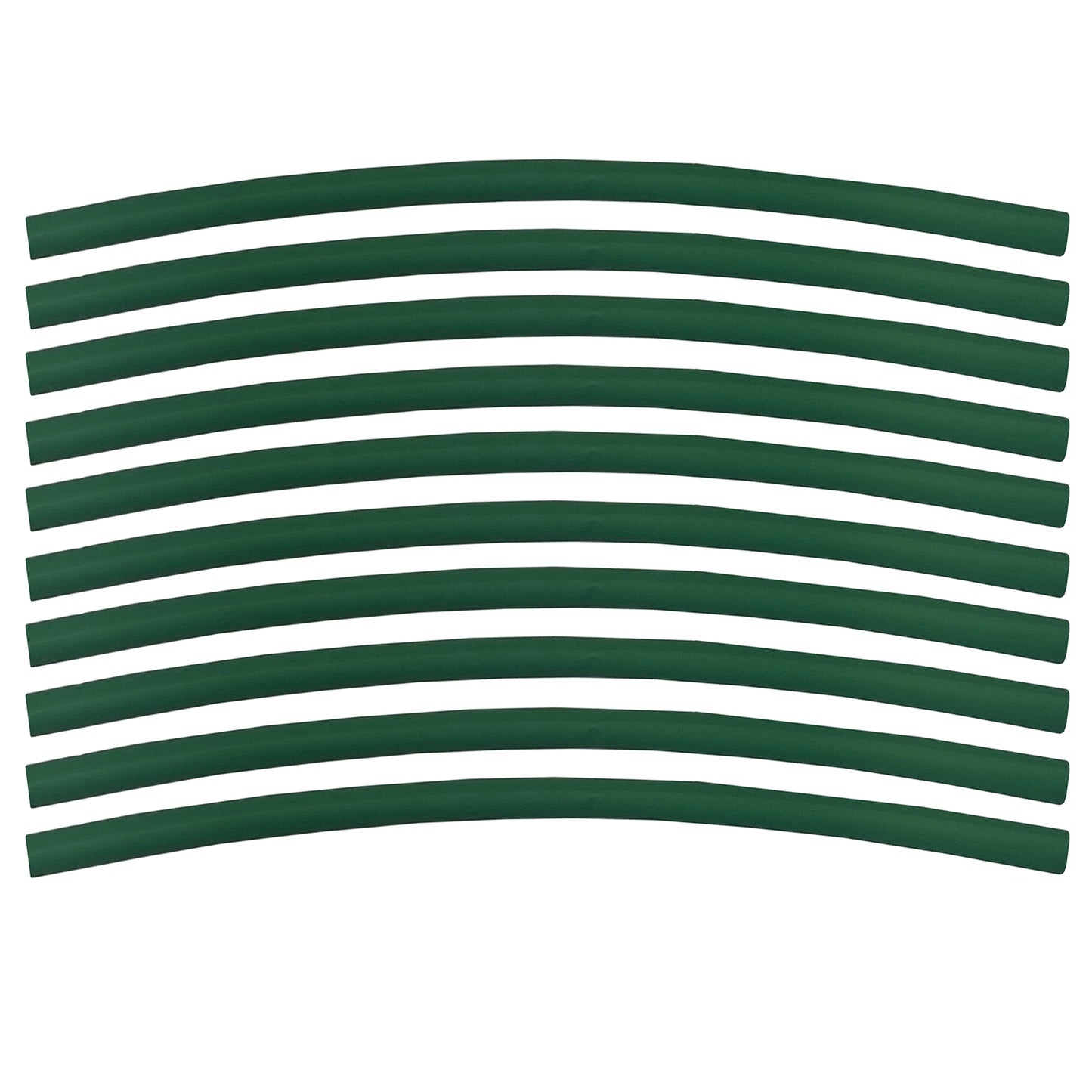 Flexible Thin Single Wall Non-Adhesive Heat Shrink Tubing 2:1 Green 1/4" ID - 12" Inch 10 Pack