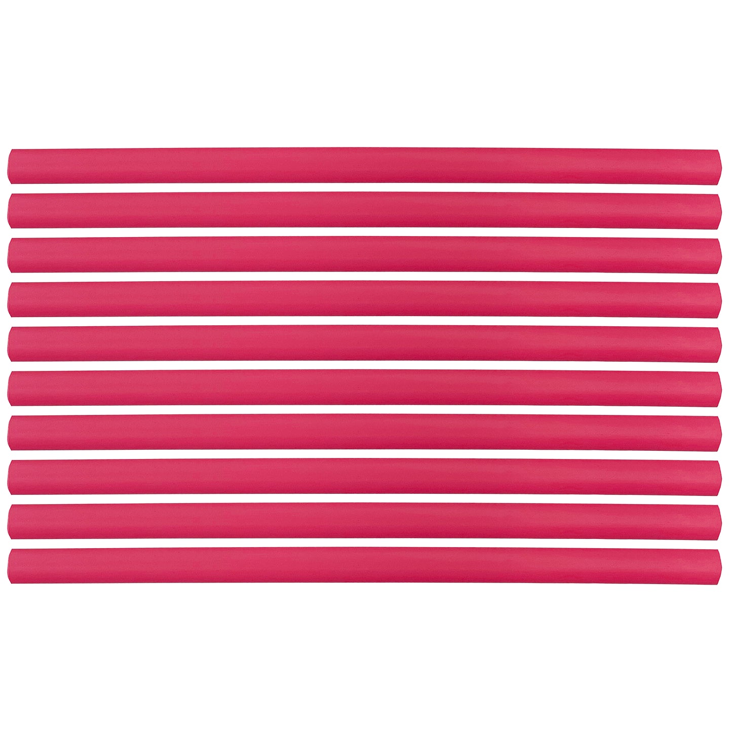 Flexible Thin Single Wall Non-Adhesive Heat Shrink Tubing 2:1 Red 3/8" ID - 12" Inch 10 Pack