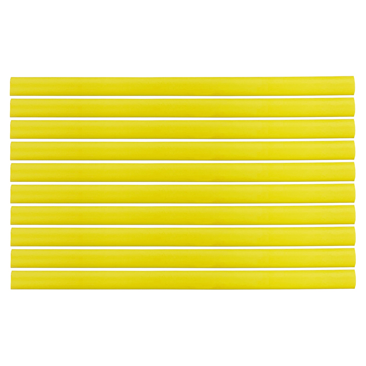 Flexible Thin Single Wall Non-Adhesive Heat Shrink Tubing 2:1 Yellow 3/8" ID - 12" Inch 10 Pack