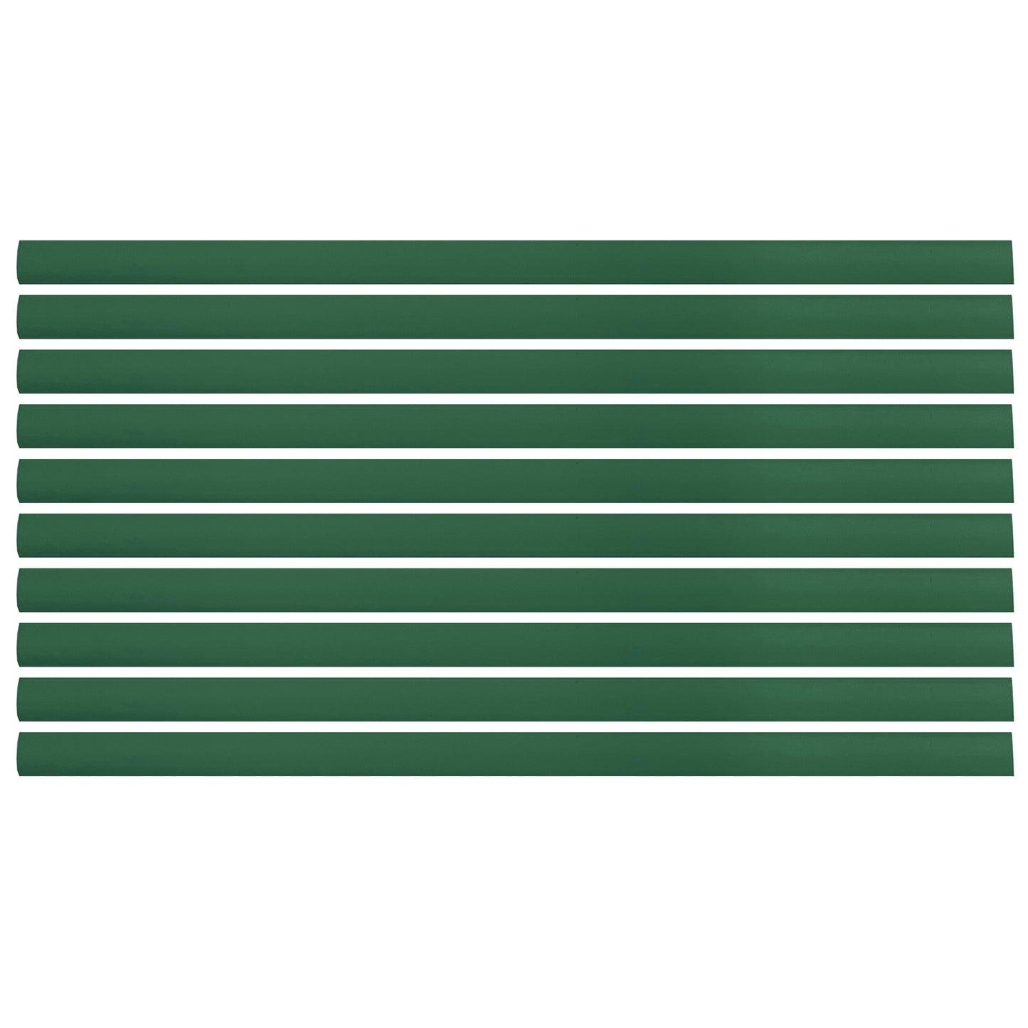 Flexible Thin Single Wall Non-Adhesive Heat Shrink Tubing 2:1 Green 1/2" ID - 12" Inch 10 Pack