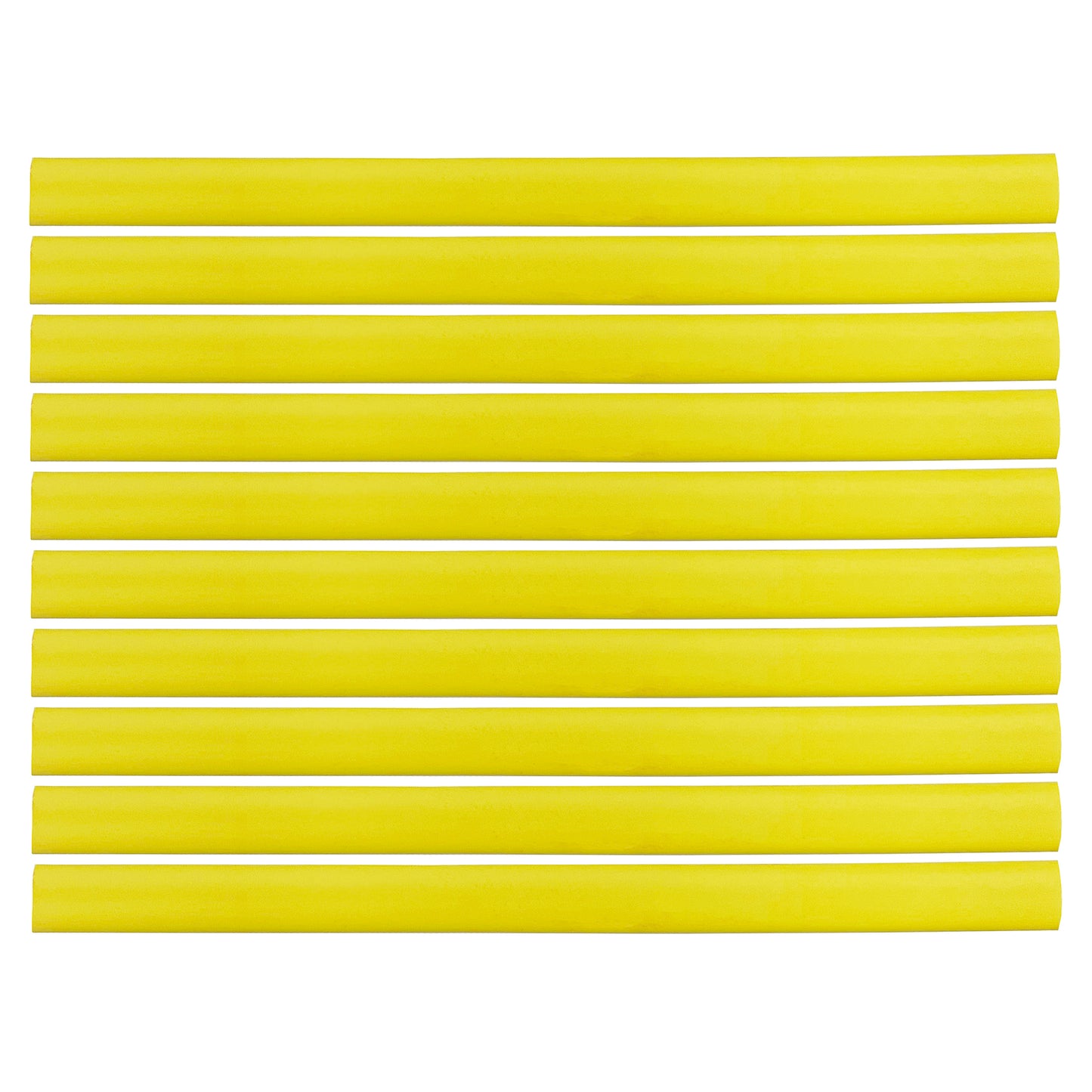 Flexible Thin Single Wall Non-Adhesive Heat Shrink Tubing 2:1 Yellow 3/4" ID - 12" Inch 10 Pack