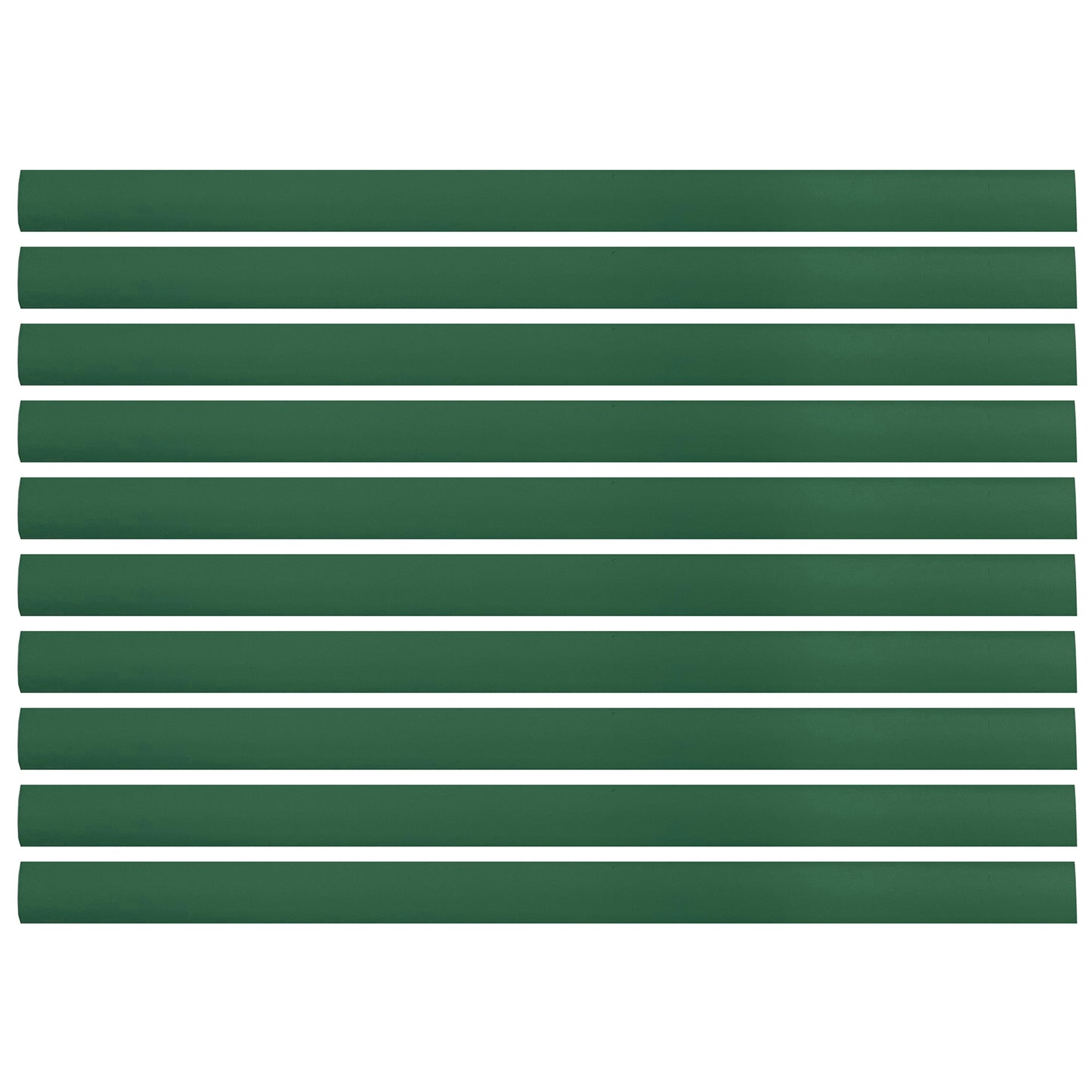 Flexible Thin Single Wall Non-Adhesive Heat Shrink Tubing 2:1 Green 1" ID - 12" Inch 10 Pack