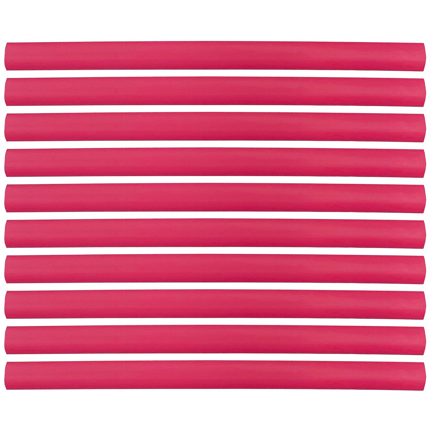 Flexible Thin Single Wall Non-Adhesive Heat Shrink Tubing 2:1 Red 1" ID - 12" Inch 10 Pack