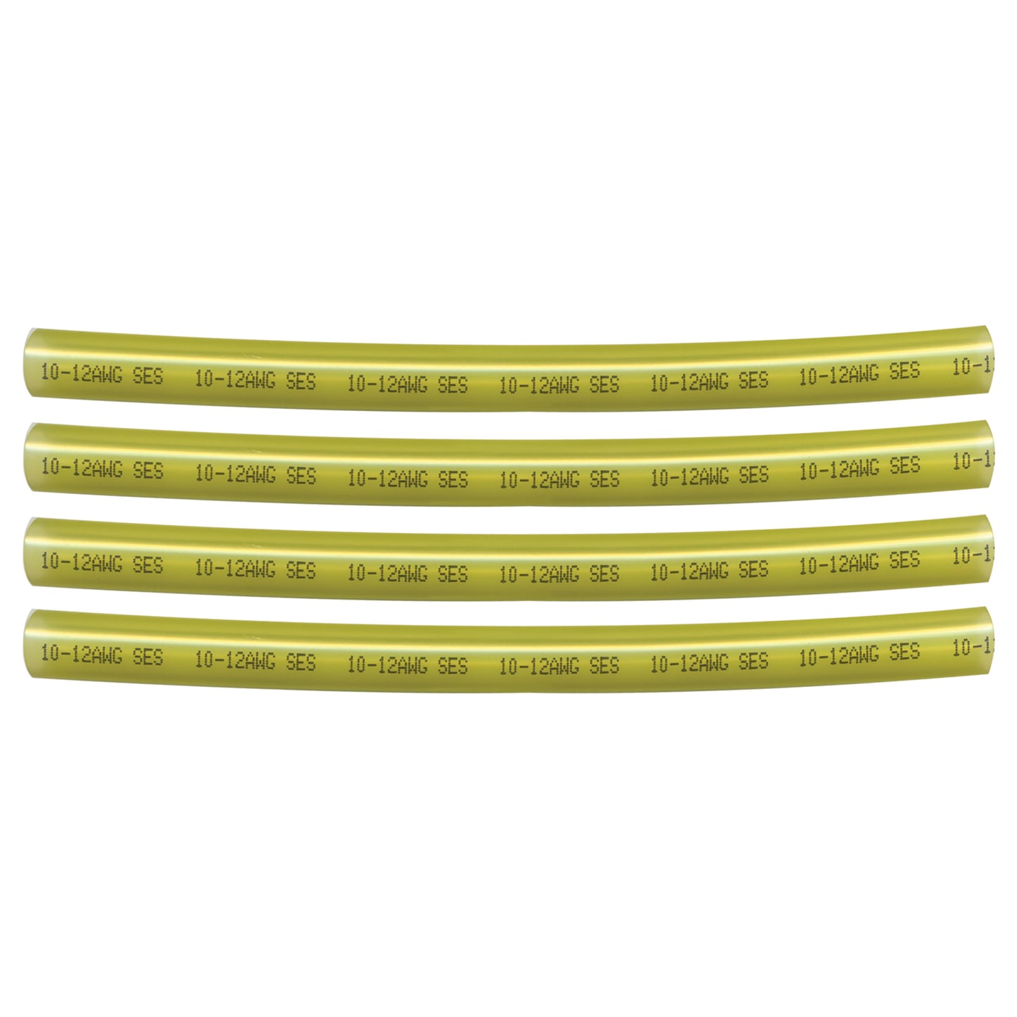 Tinted Semi-Rigid Adhesive-lined Heat Shrink Tubing 3:1 Yellow .360" ID 12-10 AWG - 12" Inch 4 Pack