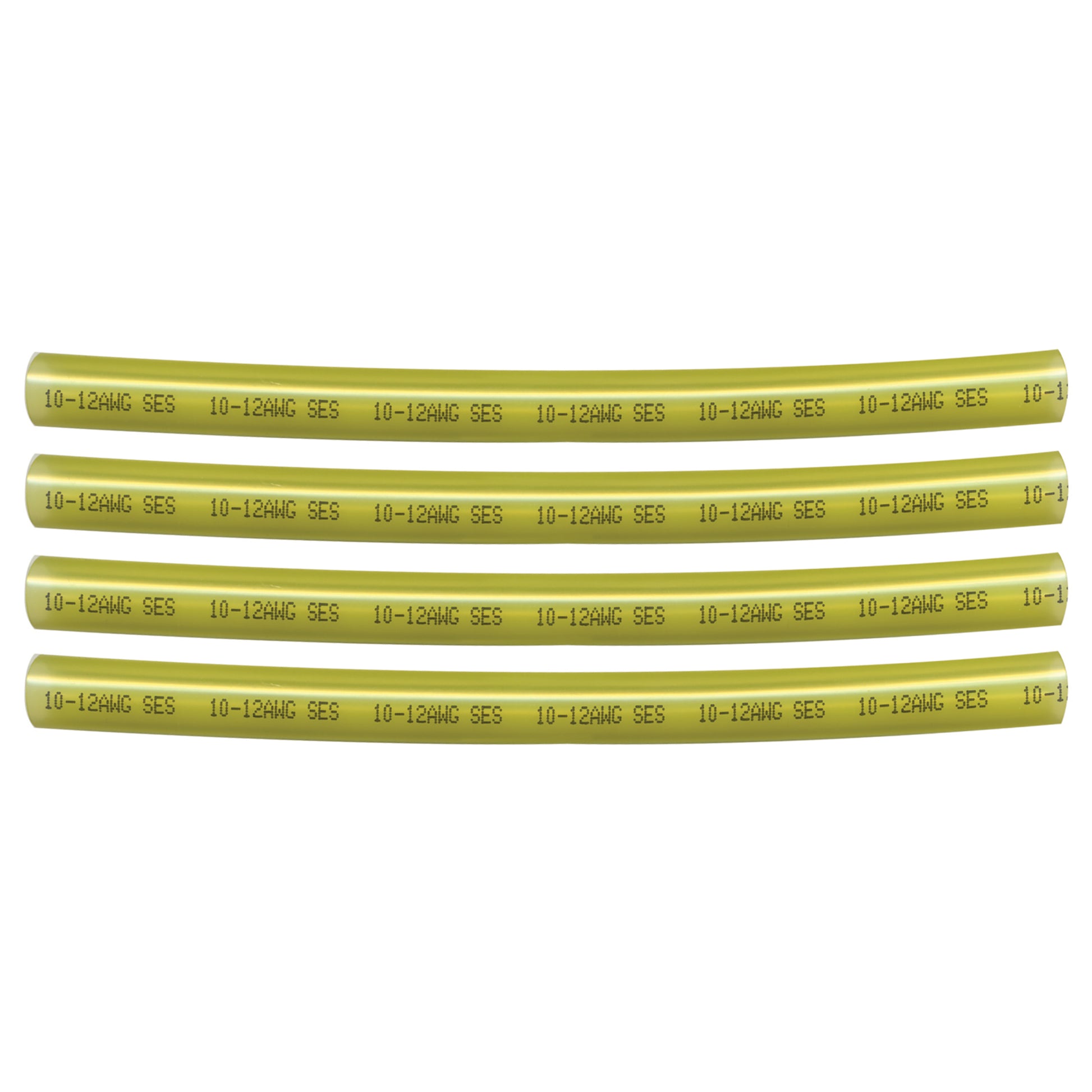 Tinted Semi-Rigid Adhesive-lined Heat Shrink Tubing 3:1 Yellow .360" ID 12-10 AWG - 12" Inch 4 Pack