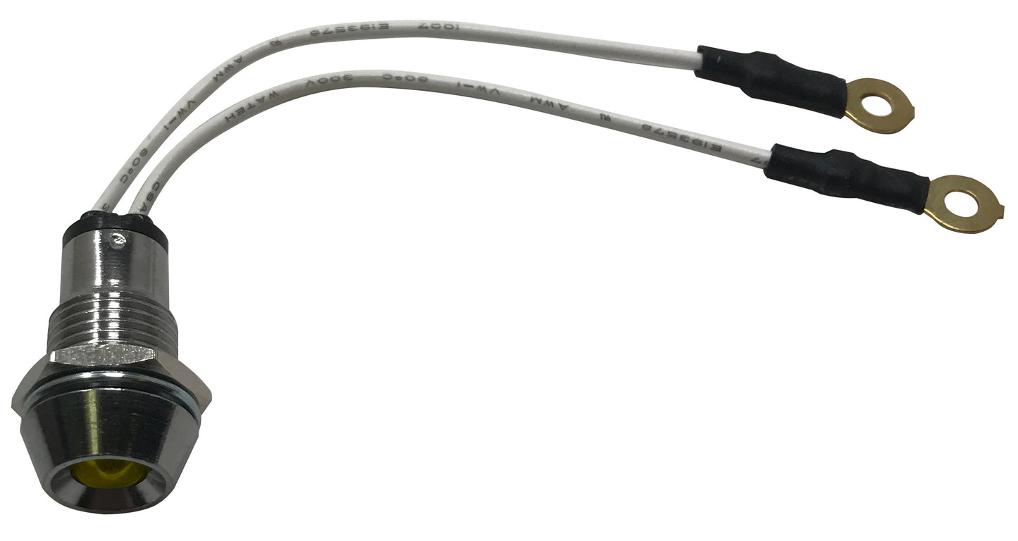 Amber LED Lamp Indicator Light - Chrome