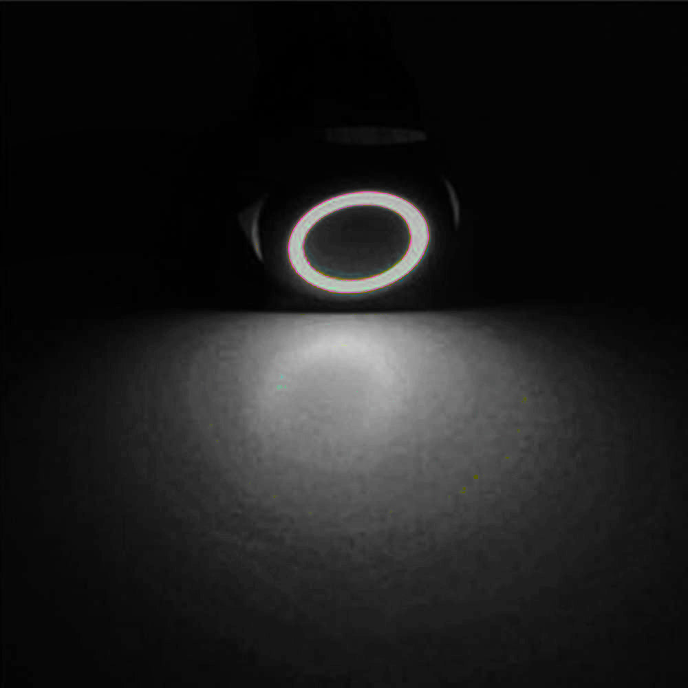 White LED Black Metal Latching Push Button Switch On Off 12V - 19mm Mounting