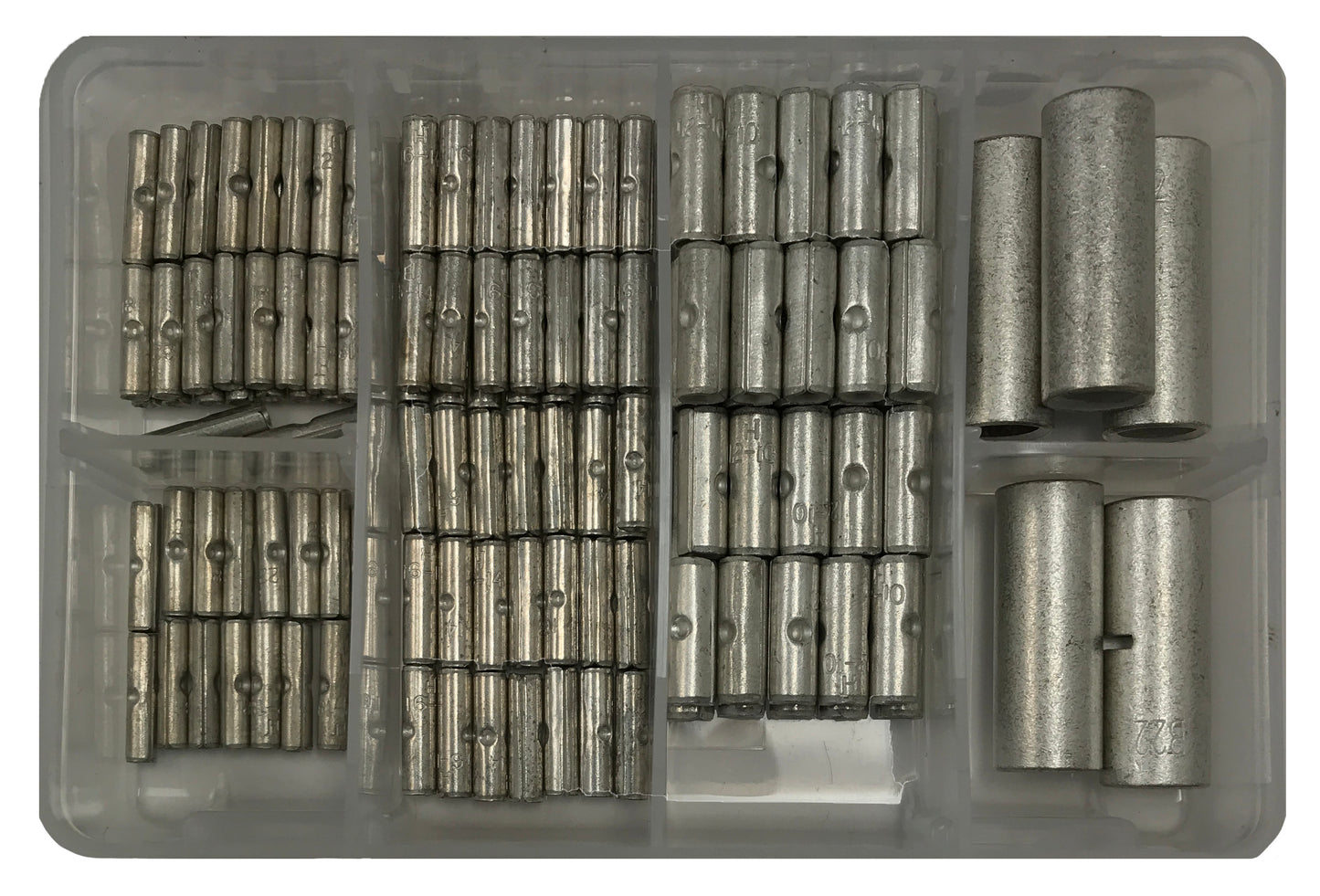 Large Non-Insulated Butt Connector Assortment Kit - 155 Pieces