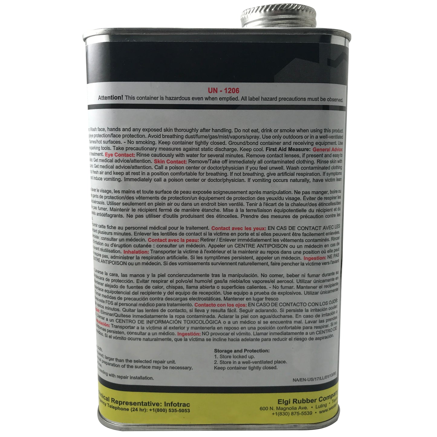 Western Weld Rubber Prep & Liquid Buffing Solution Oblong Can 32 Oz.