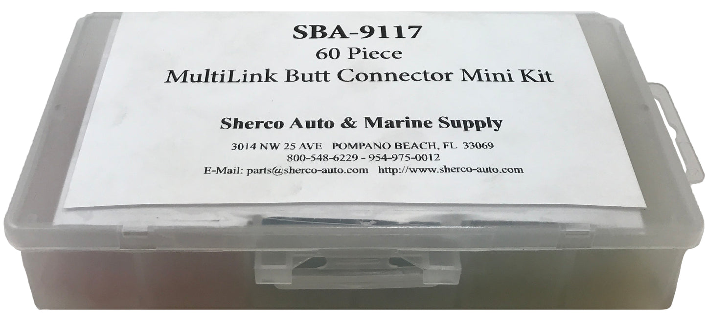 60 Piece Multilink Heat Shrink Crimp & Solder Butt Connector Assortment Kit