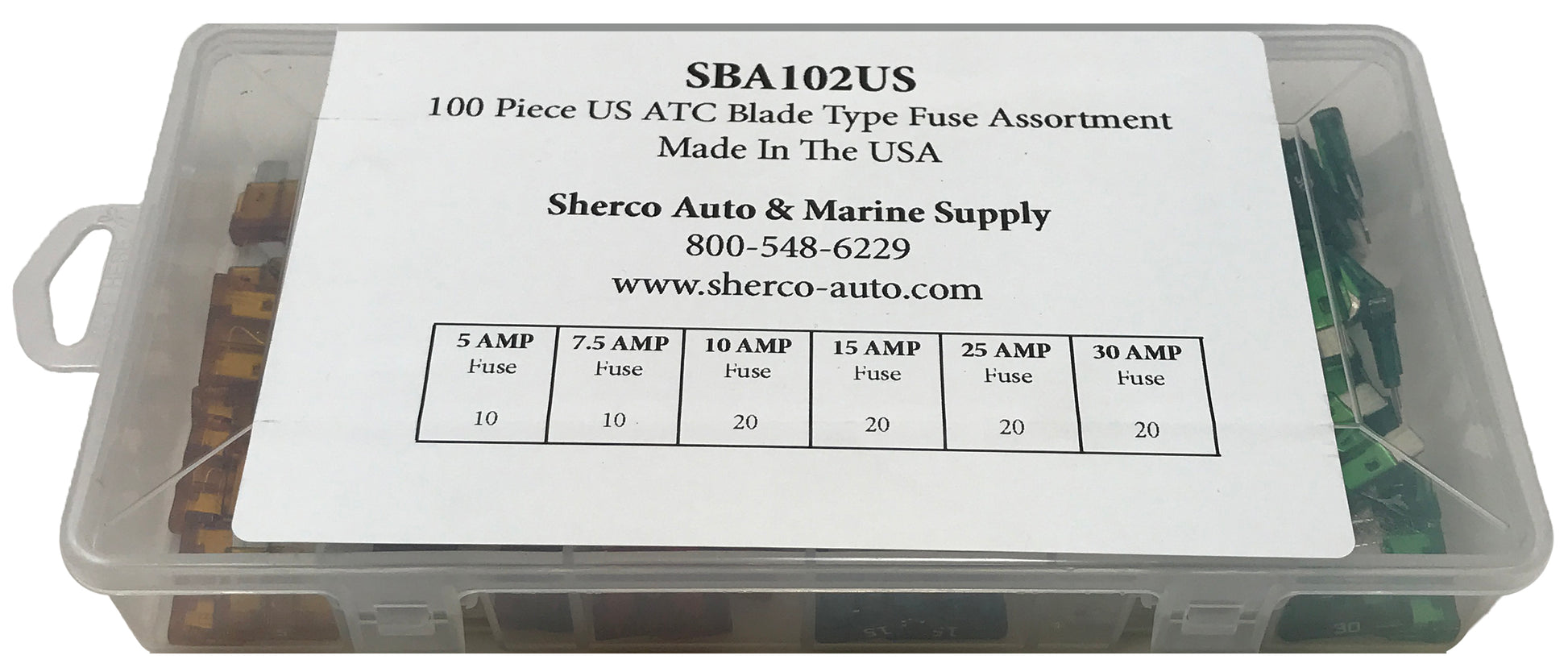 100 Piece ATO/ATC Blade Type Fuse Assortment - USA Made