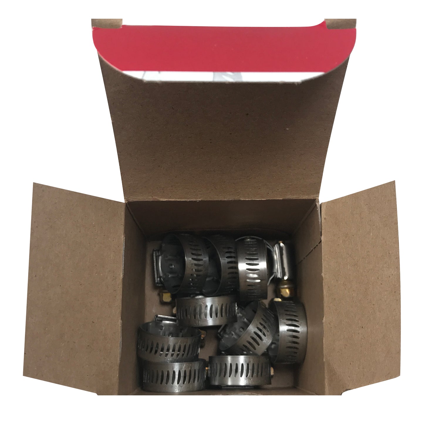 Box of 10 SAE #10 Stainless Steel 9/16" to 1-1/16" Worm Gear Hose Clamp 1/2 Band