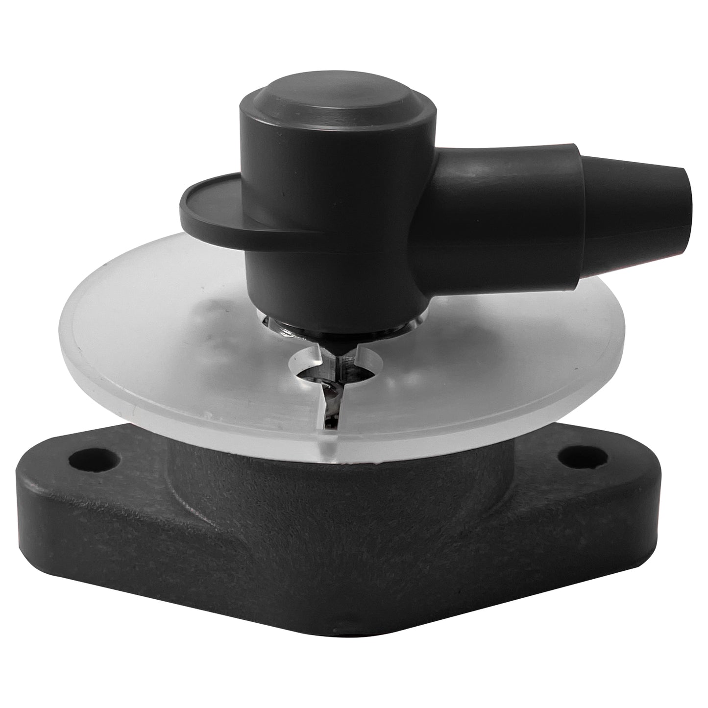 8 Point Power Distribution Post 3/8" Black With Black Insulating Boot & Clear Disc