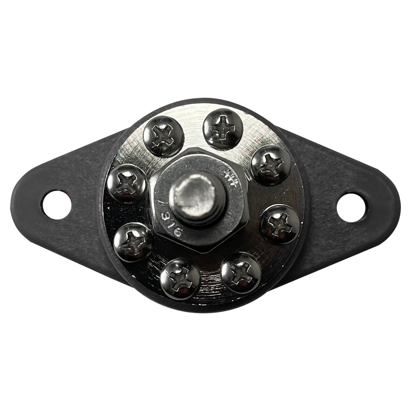 8 Point Power Distribution Post 3/8" Black With Black Insulating Boot & Clear Disc