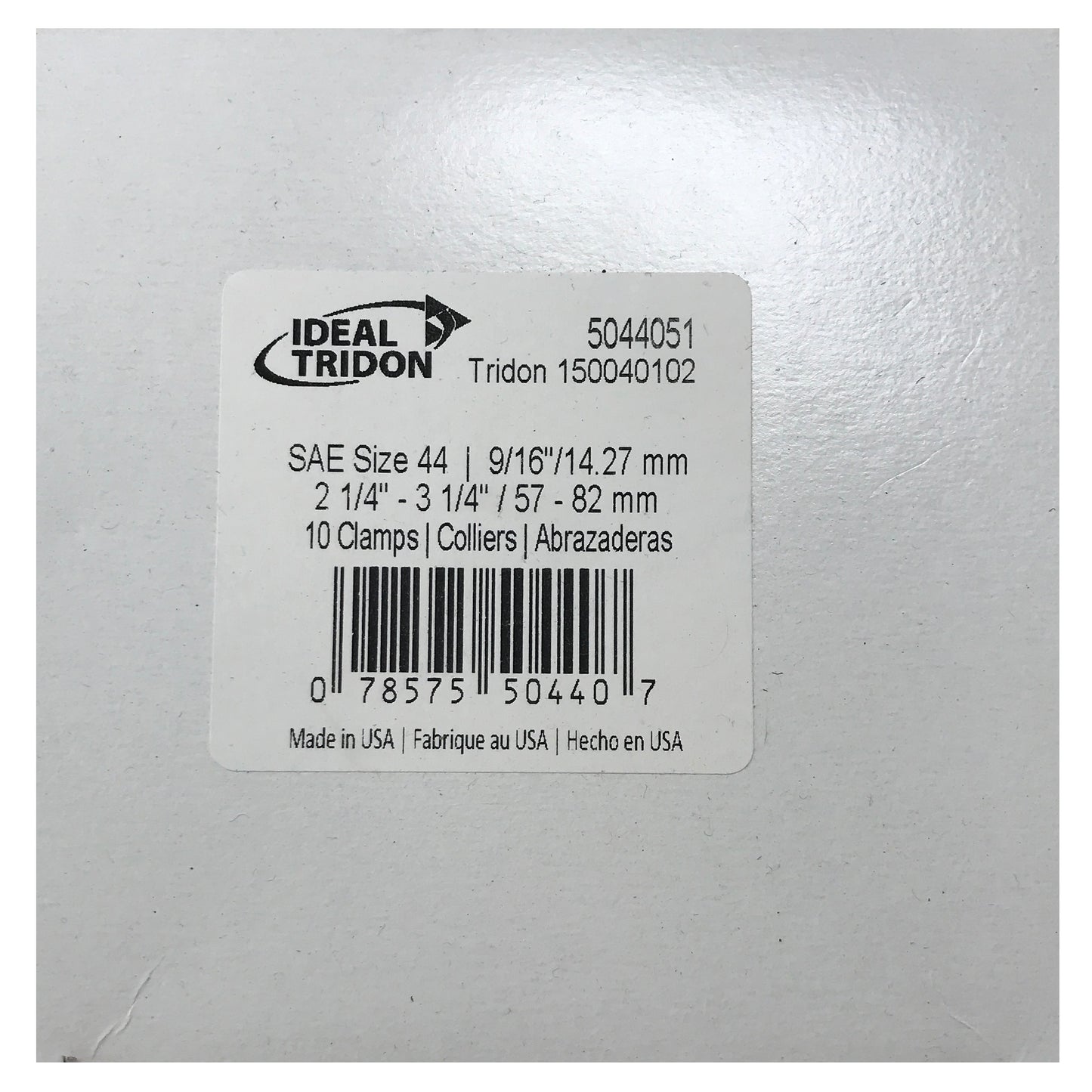 Box of 10 SAE #44 Stainless Steel 2 1/4" - 3 1/4" Worm Gear Hose Clamp 9/16 Band